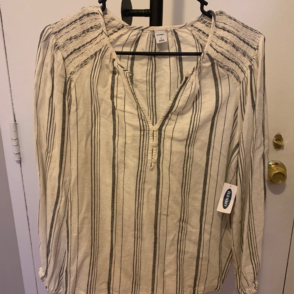 Gray striped old navy blouse
